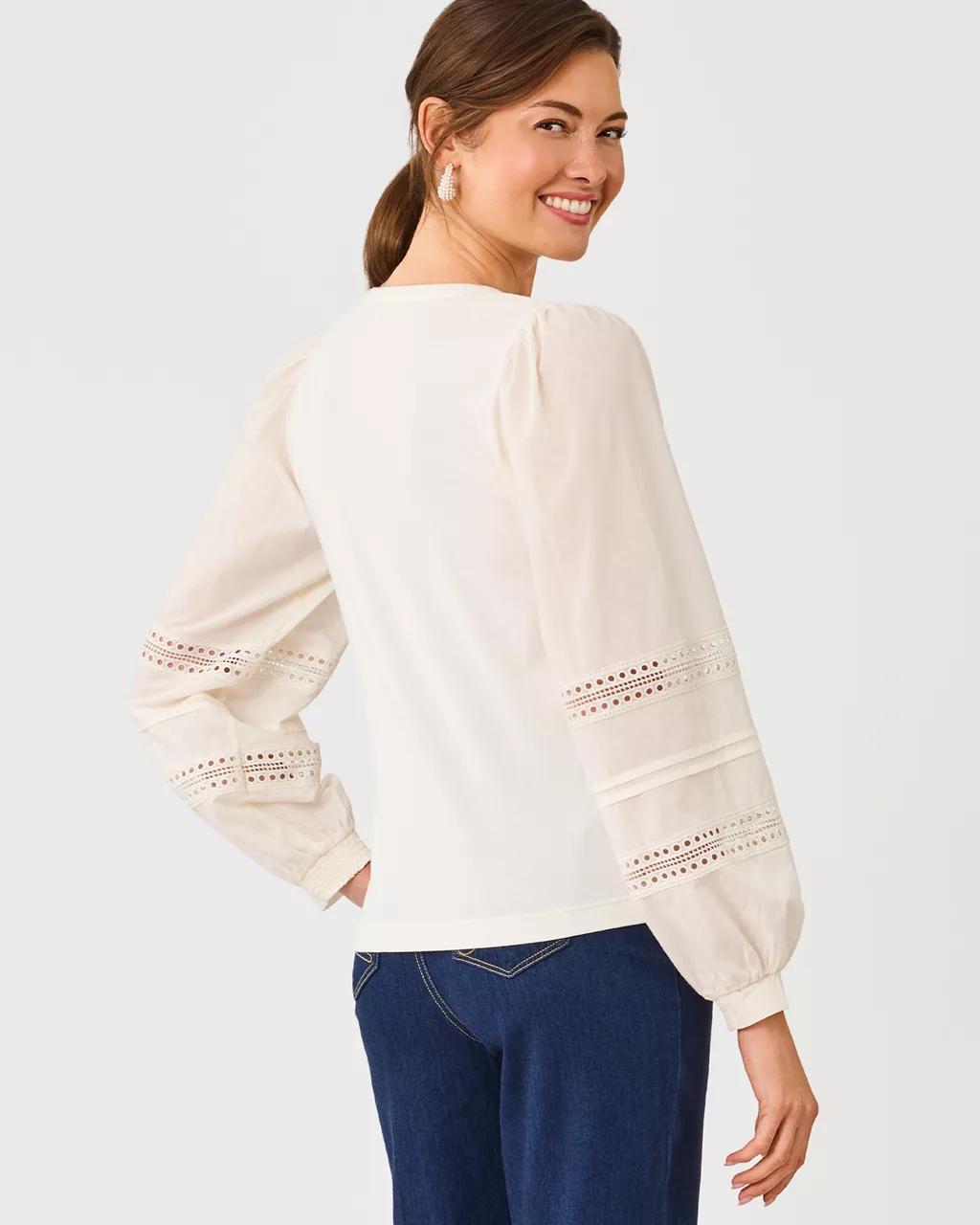 Ronson Long Sleeve Knit Top - Coconut