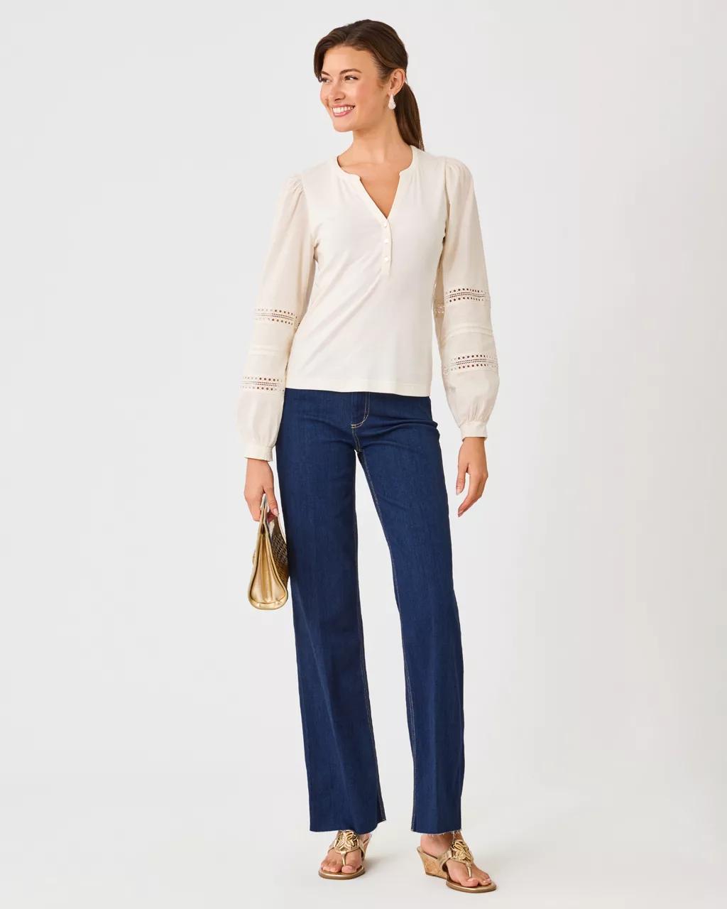Ronson Long Sleeve Knit Top - Coconut