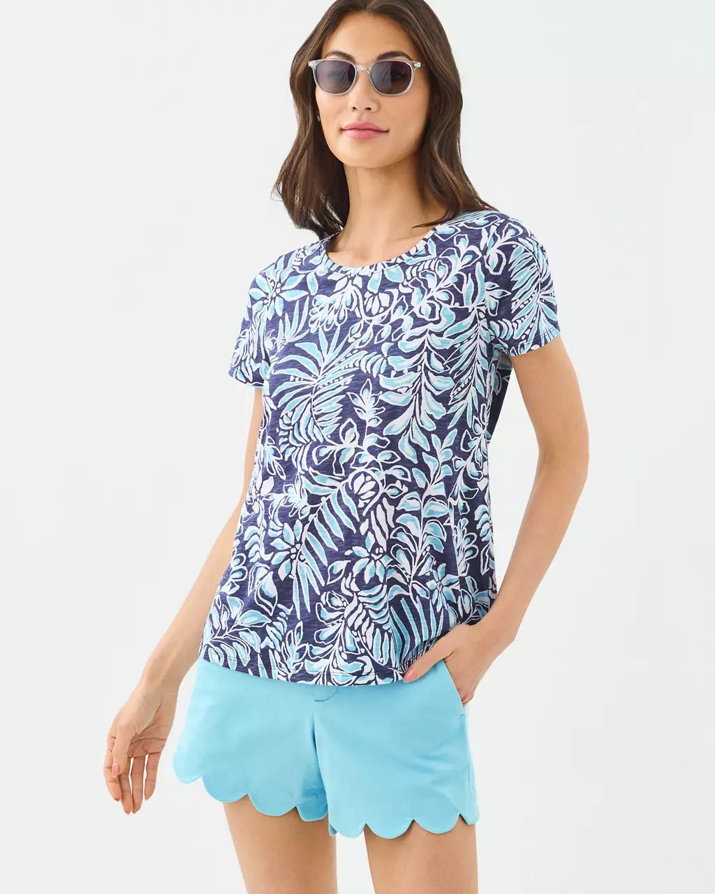 Etta Scoop Neck Top - Sapphire Pool