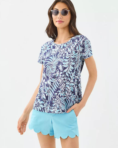 Etta Scoop Neck Top - Sapphire Pool