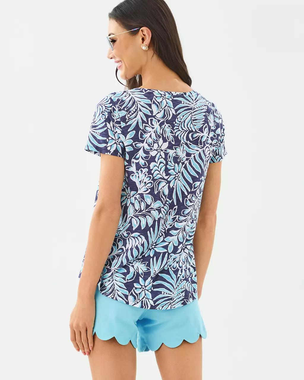 Etta Scoop Neck Top - Sapphire Pool
