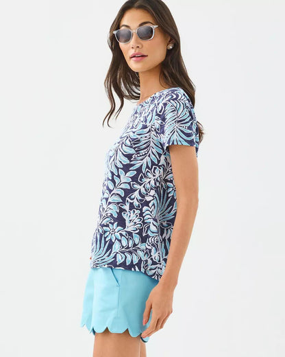 Etta Scoop Neck Top - Sapphire Pool