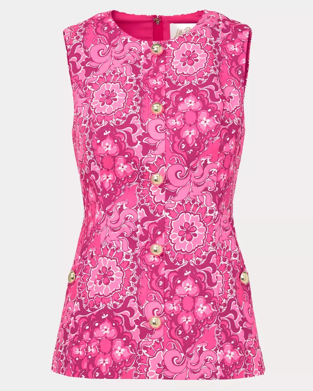 Eugenia Sleeveless Top - Pink Aster