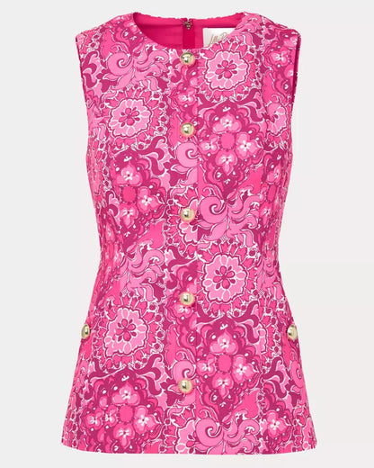 Eugenia Sleeveless Top - Pink Aster