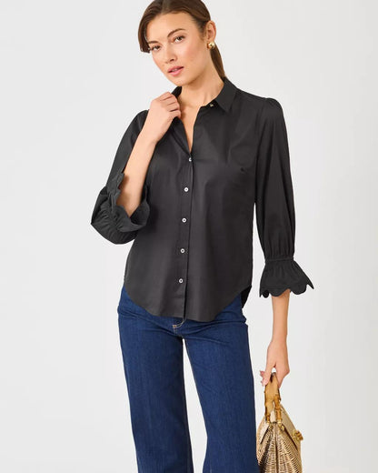 The RicRac 3/4 Sleeve Lilly Shirt - Noir
