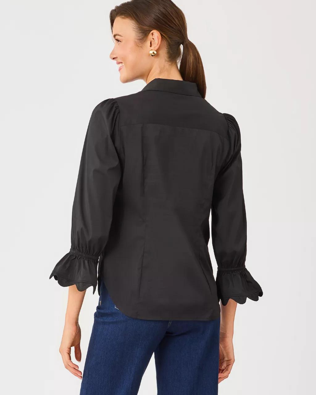 The RicRac 3/4 Sleeve Lilly Shirt - Noir
