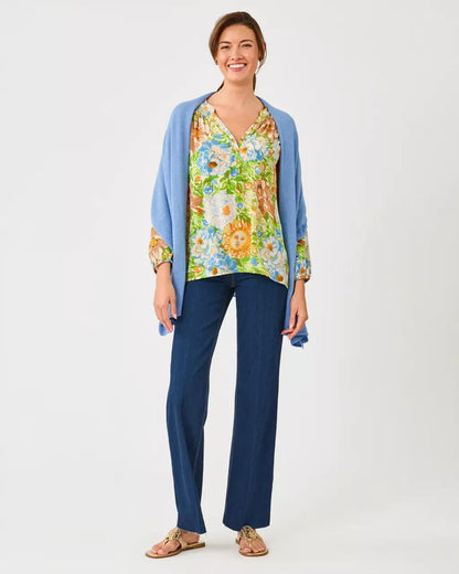 Lanelle Wrap - Heathered Merriweather Blue