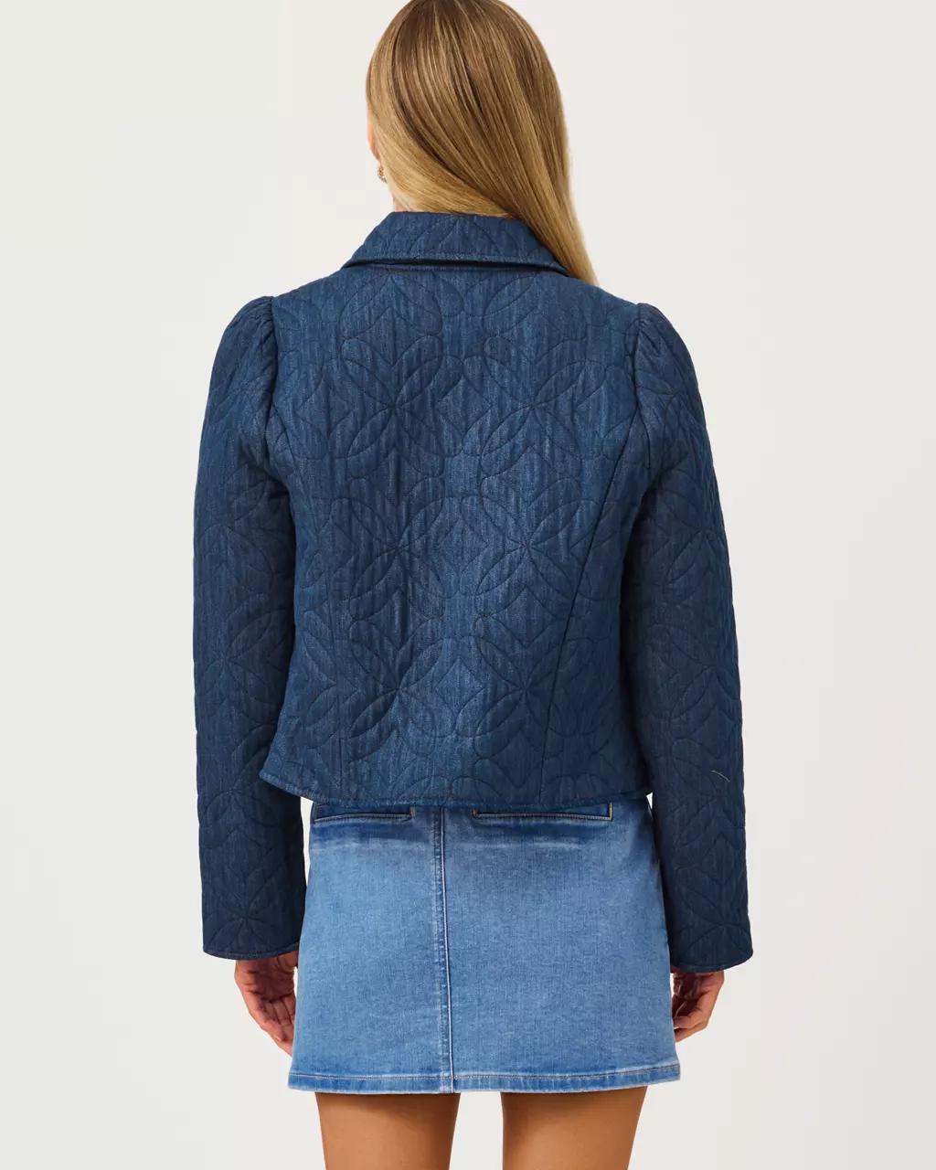 Peyser Quilted Denim Jacket - Dark Wash