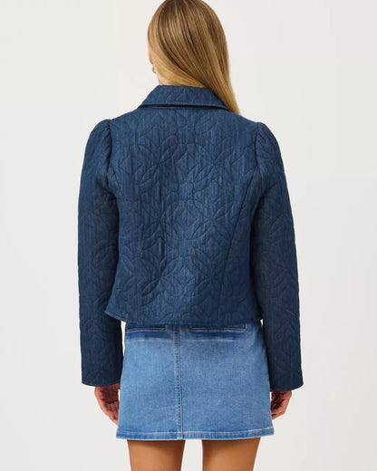 Peyser Quilted Denim Jacket - Dark Wash