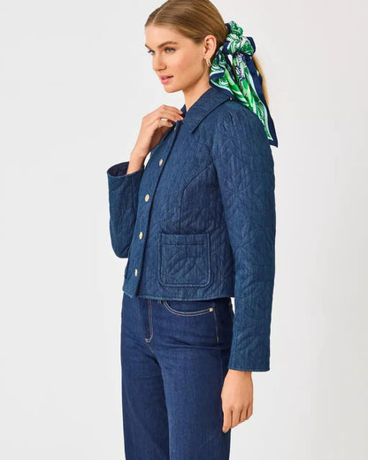 Peyser Quilted Denim Jacket - Dark Wash