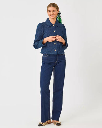 Peyser Quilted Denim Jacket - Dark Wash