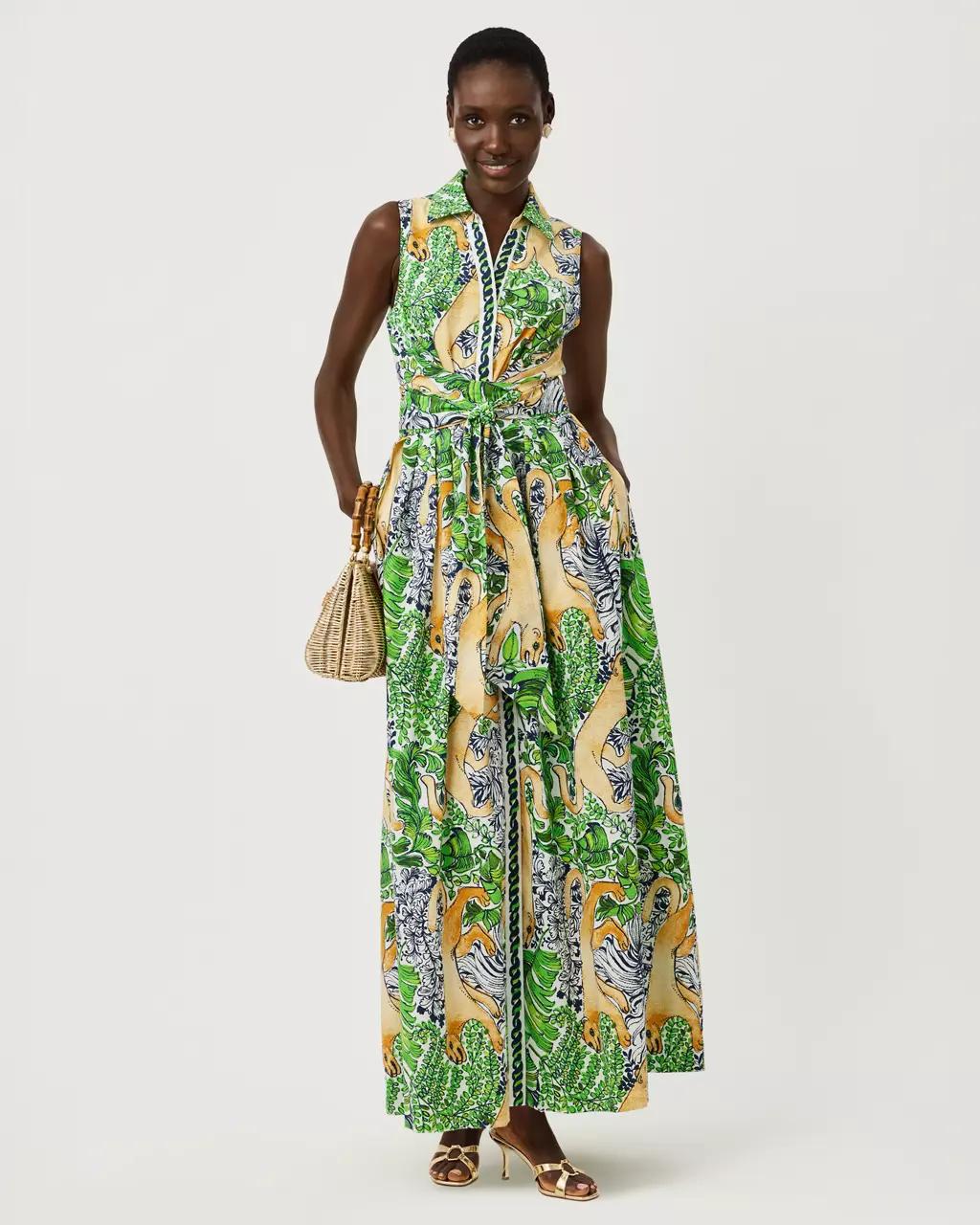 Marria Stretch Maxi Shirtdress - Multi
