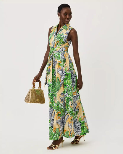 Marria Stretch Maxi Shirtdress - Multi