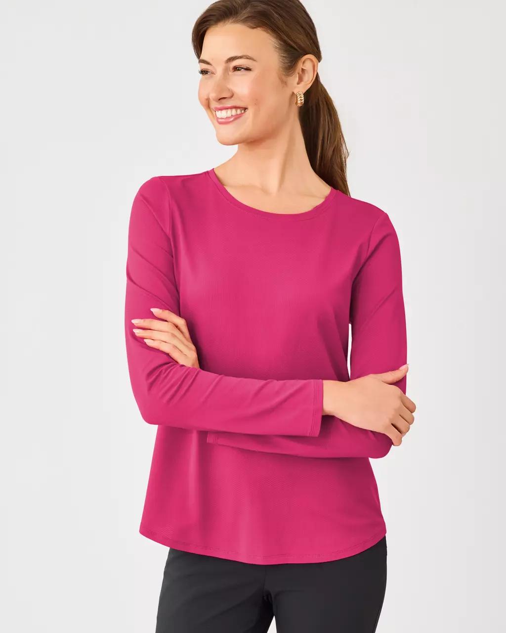 UPF 50+ Luxletic Westley Long Sleeve Active Tee - Berry Bouquet