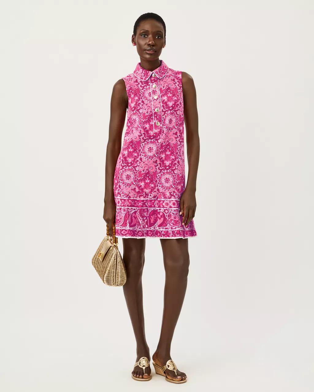 Milana Shift Dress - Pink Aster