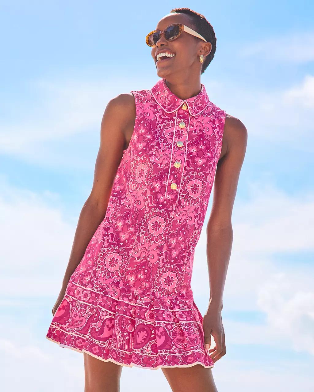 Milana Shift Dress - Pink Aster