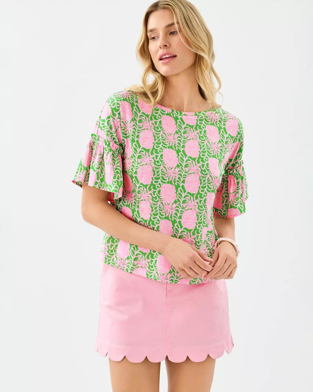 Ziva Top - Fauna Green