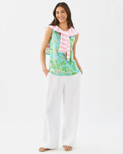 Gigi Ruffle Tank Top - Fresh Water Blue