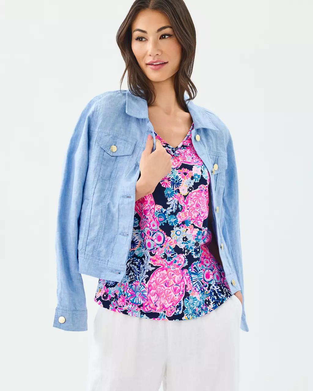 Gigi Ruffle Tank Top - High Tide Navy