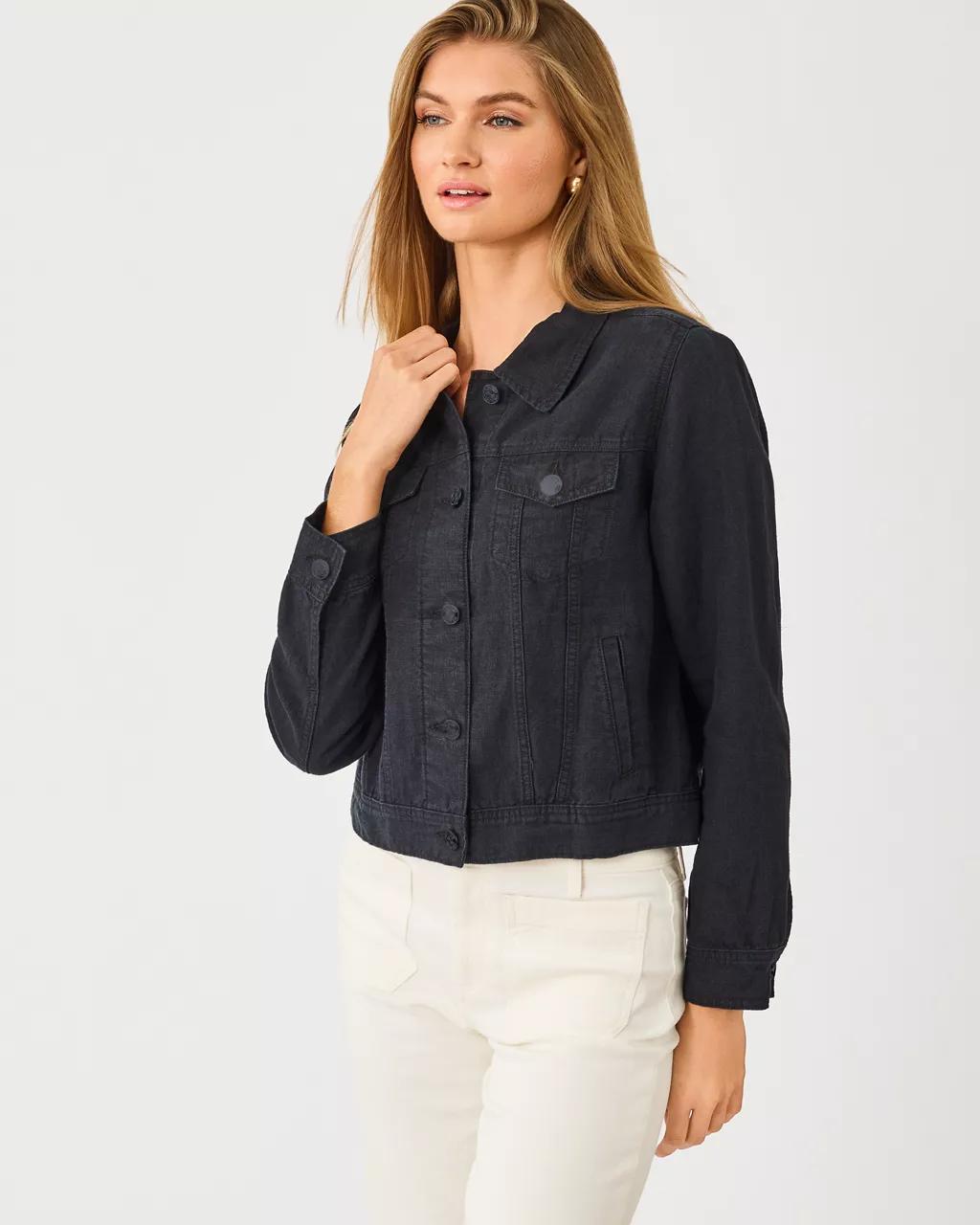Seaspray Linen Jacket - Noir X Noir