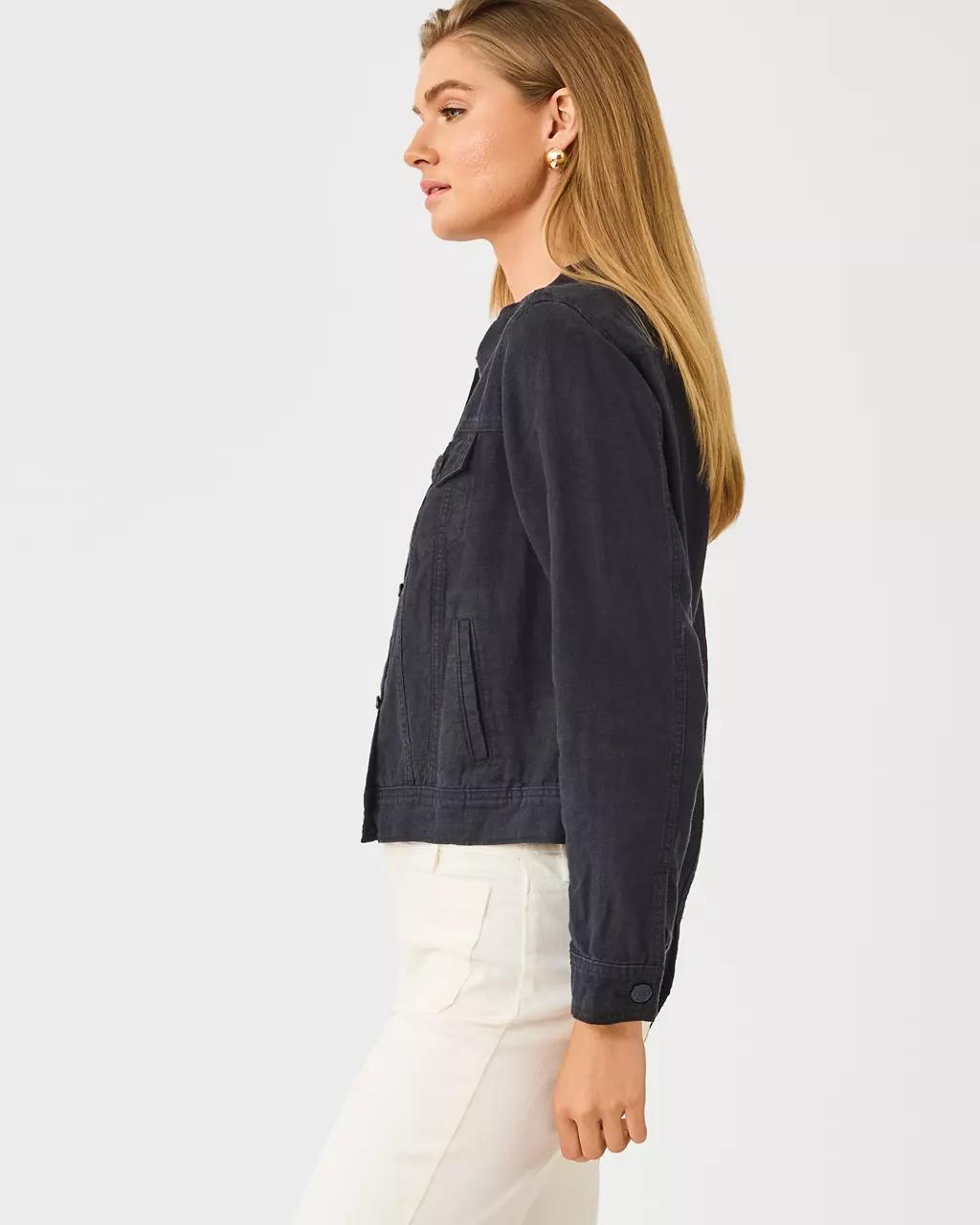 Seaspray Linen Jacket - Noir X Noir
