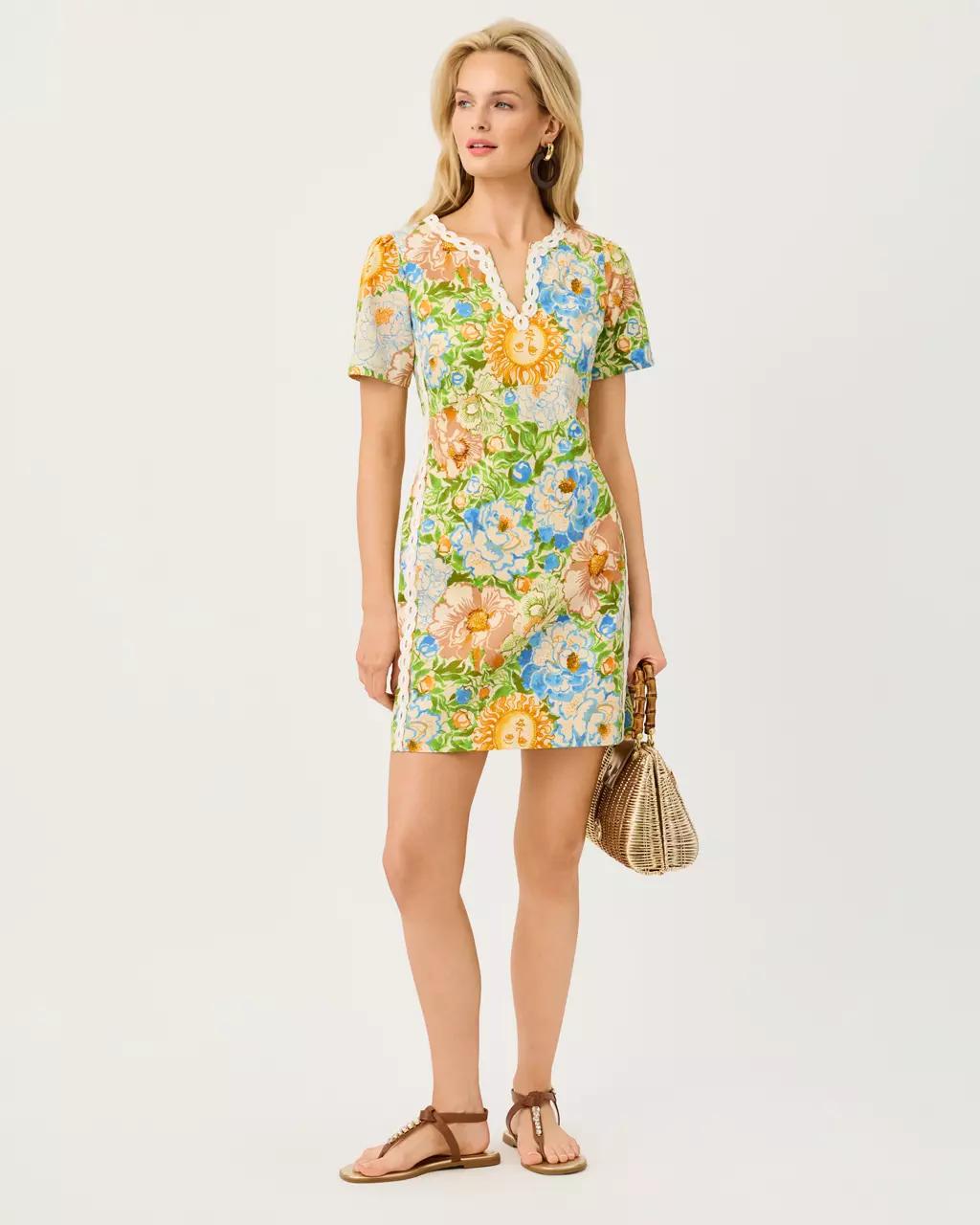 Minerva Short Sleeve Stretch Shift Dress - Rutabaga