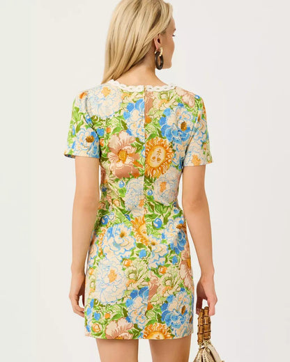 Minerva Short Sleeve Stretch Shift Dress - Rutabaga