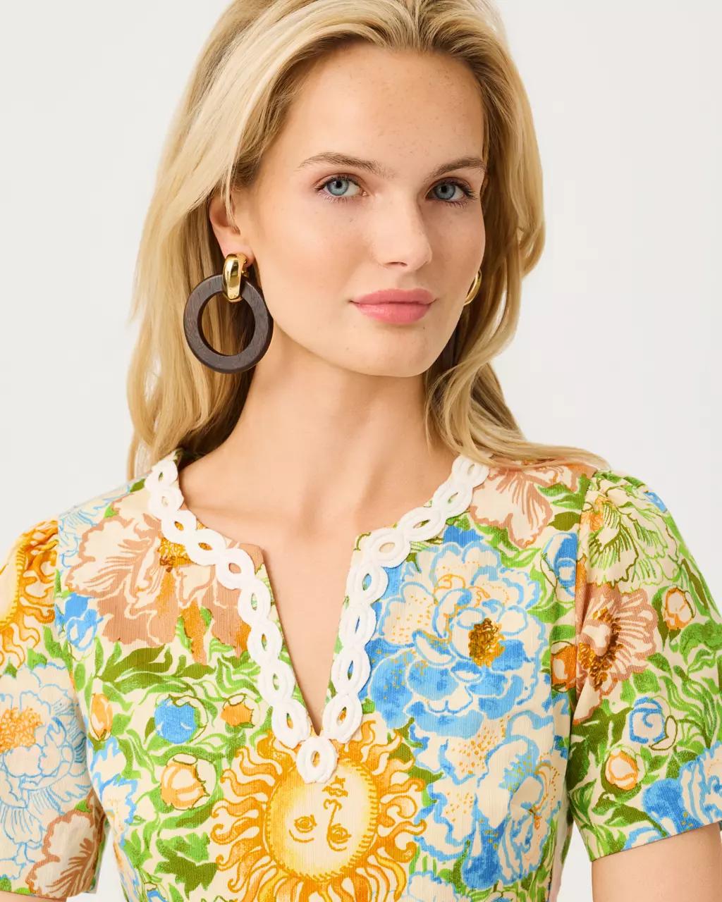Minerva Short Sleeve Stretch Shift Dress - Rutabaga