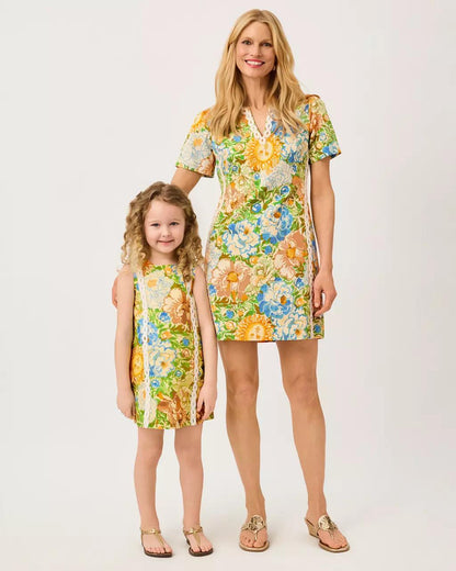 Minerva Short Sleeve Stretch Shift Dress - Rutabaga