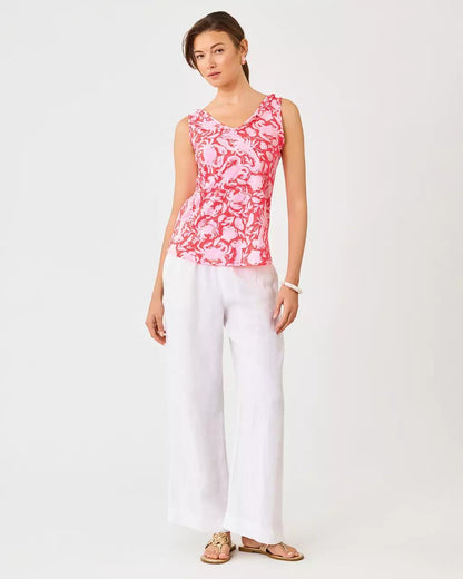 Gigi Ruffle Tank Top - Cane Coral