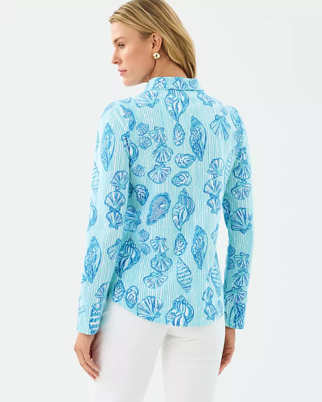 UPF 50+ Leona Zip-Up Jacket - Fresh Water Blue