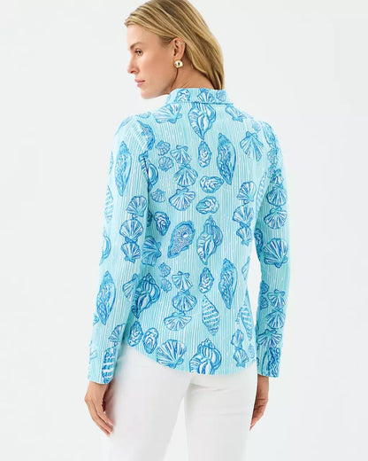 UPF 50+ Leona Zip-Up Jacket - Fresh Water Blue