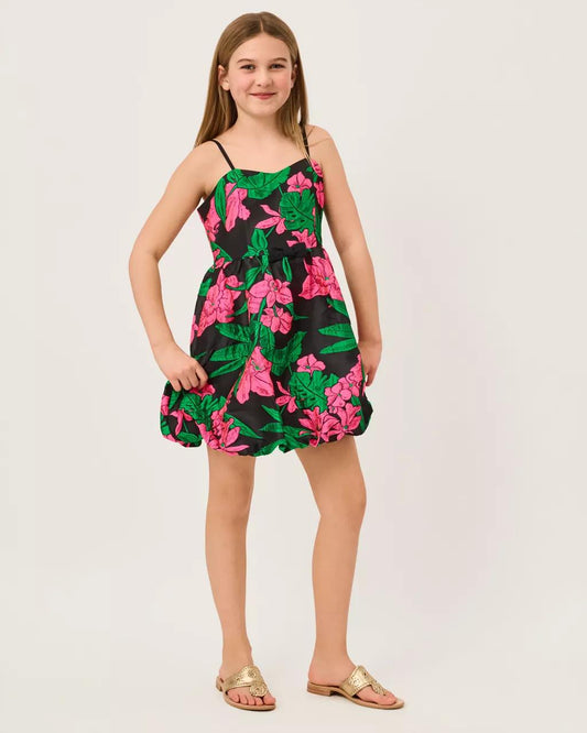 Girls Mini Bowman Jacquard Dress - Noir