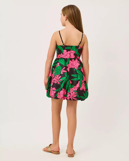 Girls Mini Bowman Jacquard Dress - Noir