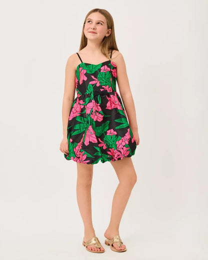 Girls Mini Bowman Jacquard Dress - Noir