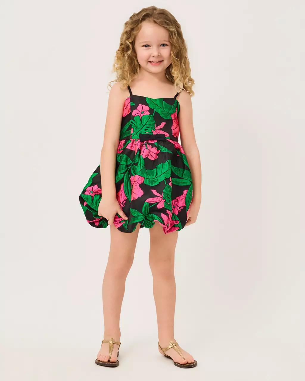 Girls Mini Bowman Jacquard Dress - Noir