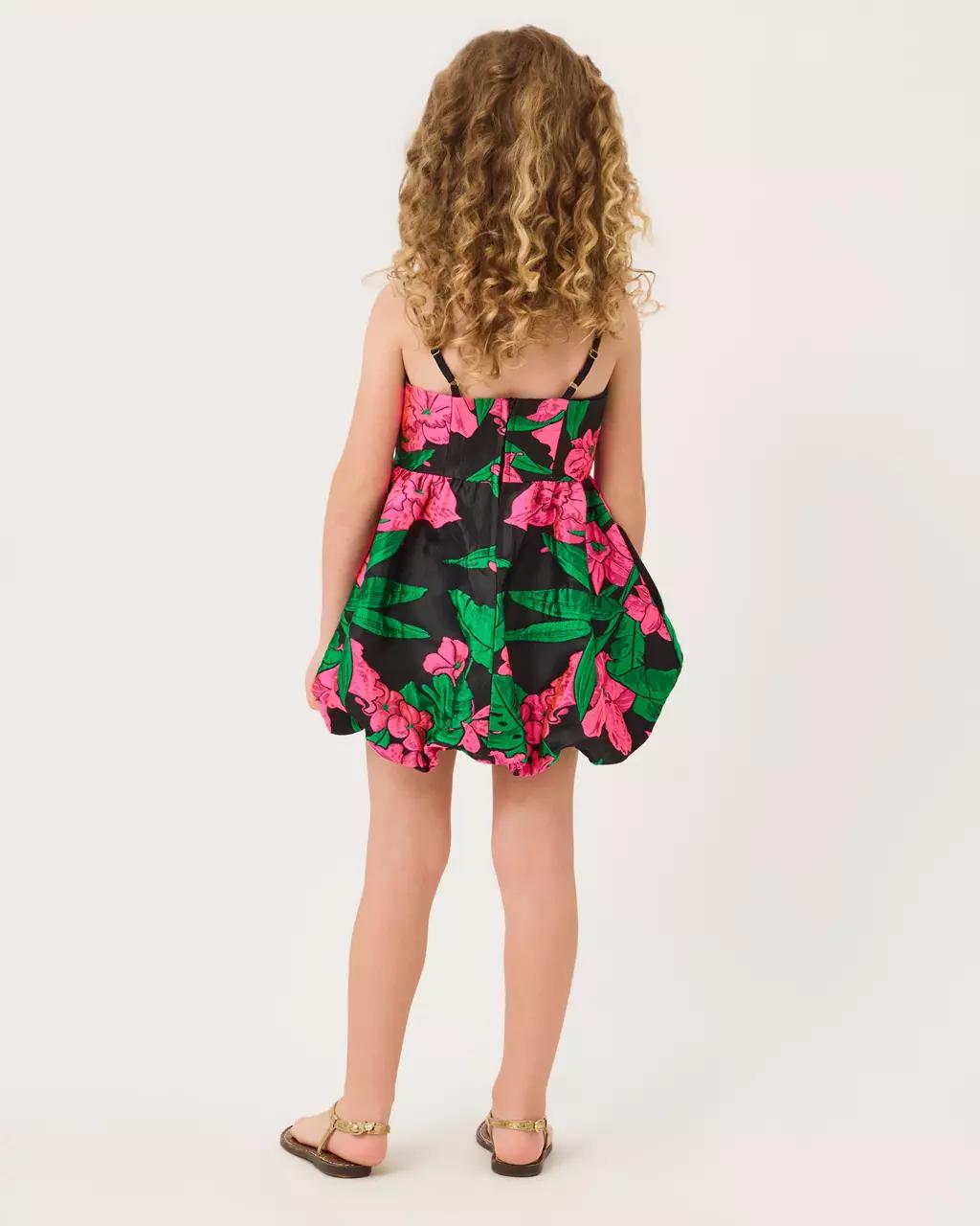 Girls Mini Bowman Jacquard Dress - Noir