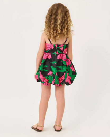 Girls Mini Bowman Jacquard Dress - Noir