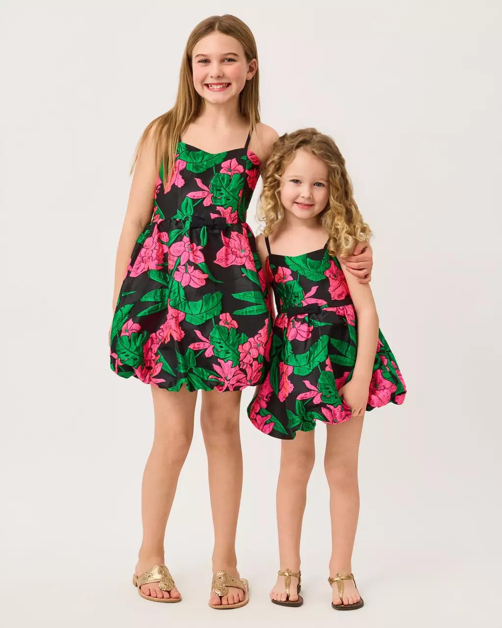 Girls Mini Bowman Jacquard Dress - Noir