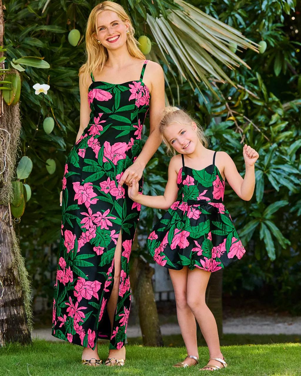 Girls Mini Bowman Jacquard Dress - Noir