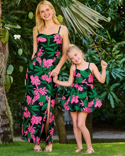 Girls Mini Bowman Jacquard Dress - Noir