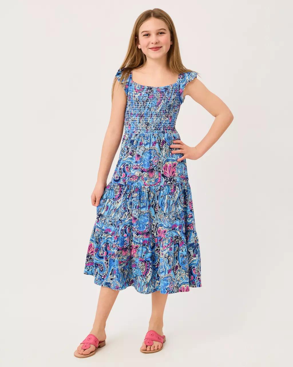 Girls Mini Jilly Midi Dress - Multi