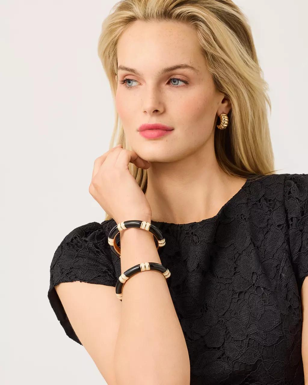 Blushing Blooms Bracelet - Noir