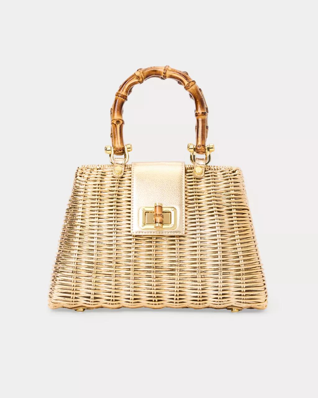 Leena Top Handle Bag - Gold Metallic