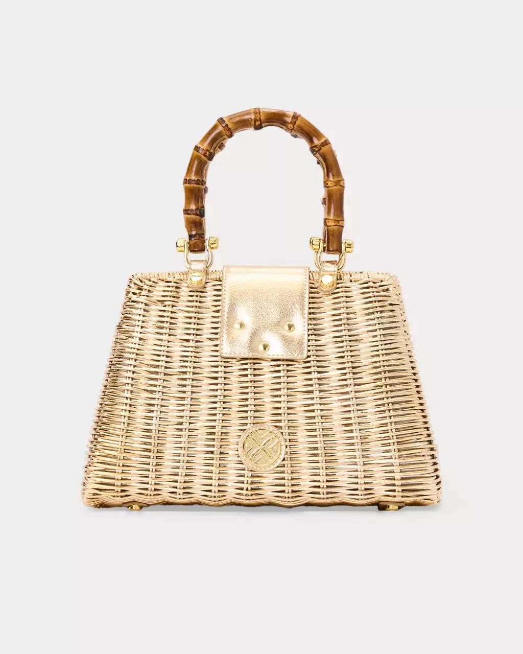 Leena Top Handle Bag - Gold Metallic