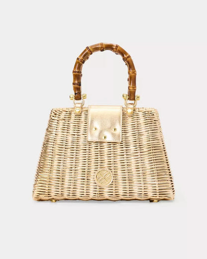 Leena Top Handle Bag - Gold Metallic