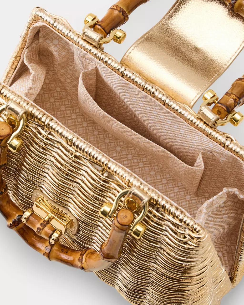Leena Top Handle Bag - Gold Metallic