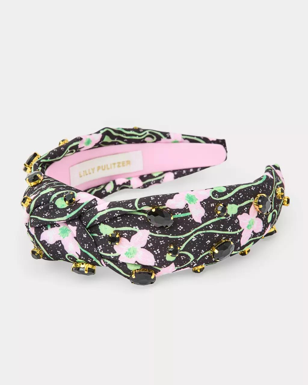 Slim Knot Embellished Headband - Onyx