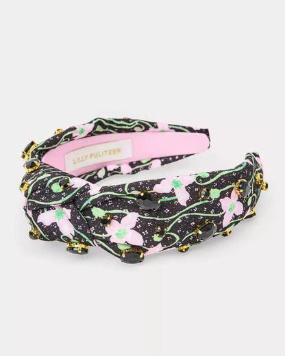 Slim Knot Embellished Headband - Onyx