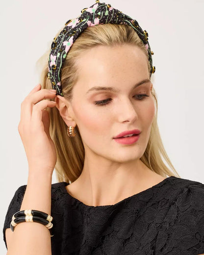 Slim Knot Embellished Headband - Onyx